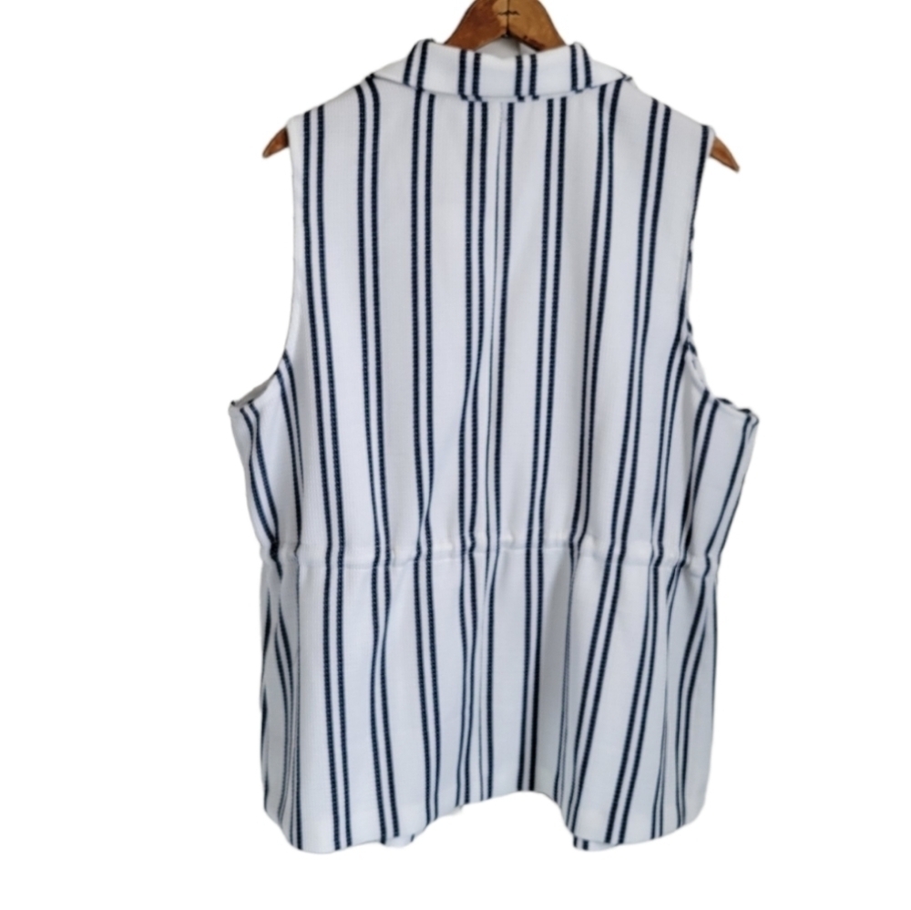 NWT Chico's Nautical Striped Draw Waist Vest, medium - Picture 5 of 7